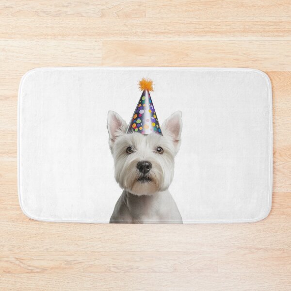 Item preview, Cute West Highland White Terrier dog with Party Hat Birthday Celebration designed and sold by LazyOwlStore.