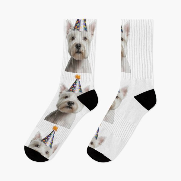 Item preview, Cute West Highland White Terrier dog with Party Hat Birthday Celebration designed and sold by LazyOwlStore.