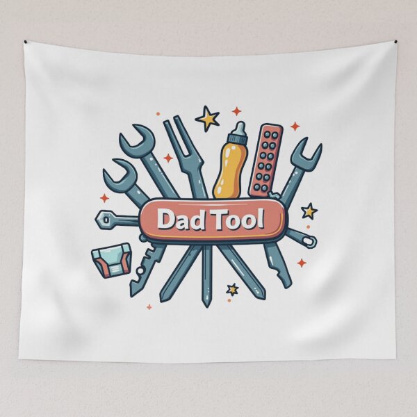 Item preview, Dad Tool Collection – Circular Cartoon Illustration designed and sold by ebocraft.