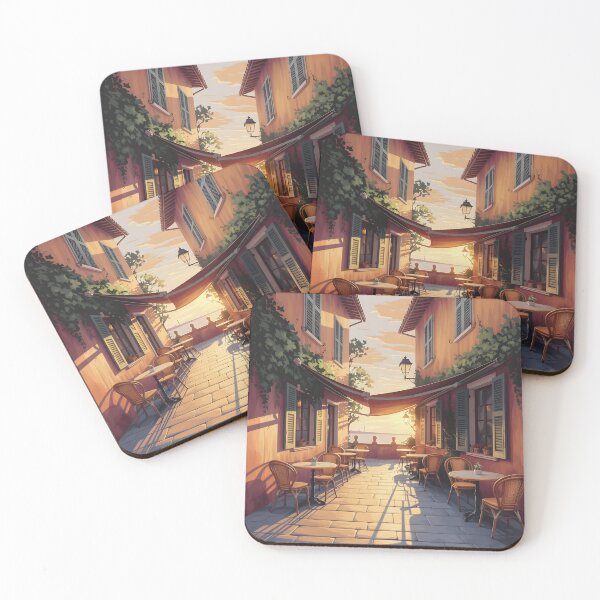 Item preview, Tarragona Old Town: Sunset Café in Stone Plaza designed and sold by LSVart.