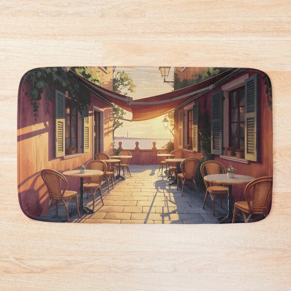 Item preview, Tarragona Old Town: Sunset Café in Stone Plaza designed and sold by LSVart.