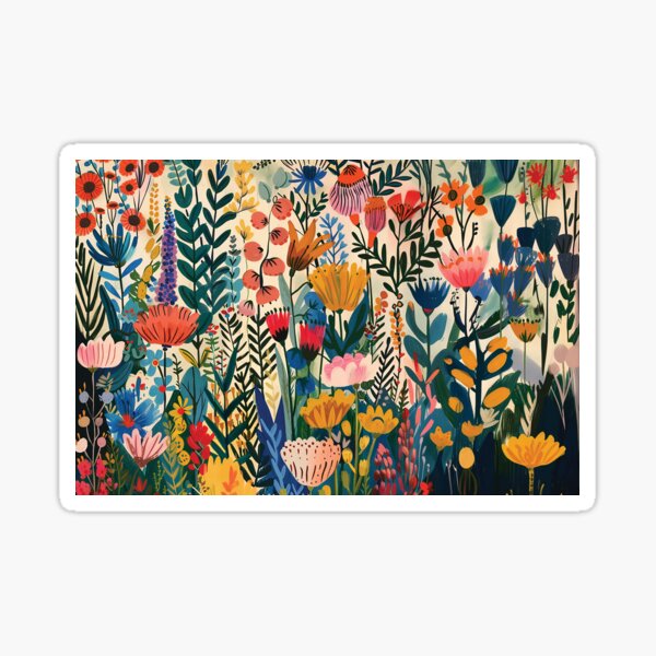 Scandinavian-Inspired Floral Pattern in Soft Tones Sticker