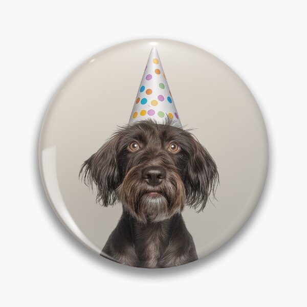 Item preview, Cute Wirehaired Pointing Griffon dog with Party Hat Birthday Celebration designed and sold by LazyOwlStore.