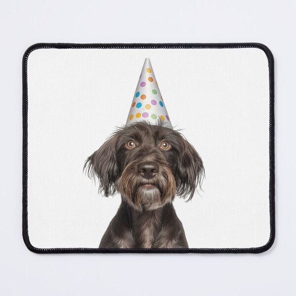 Item preview, Cute Wirehaired Pointing Griffon dog with Party Hat Birthday Celebration designed and sold by LazyOwlStore.