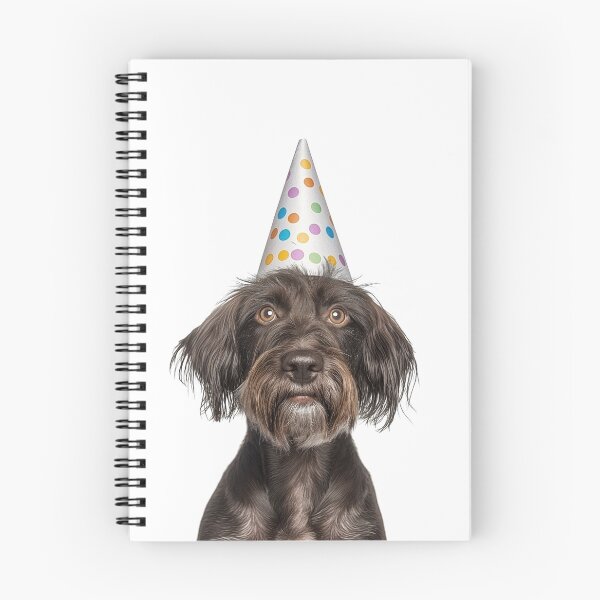 Item preview, Cute Wirehaired Pointing Griffon dog with Party Hat Birthday Celebration designed and sold by LazyOwlStore.