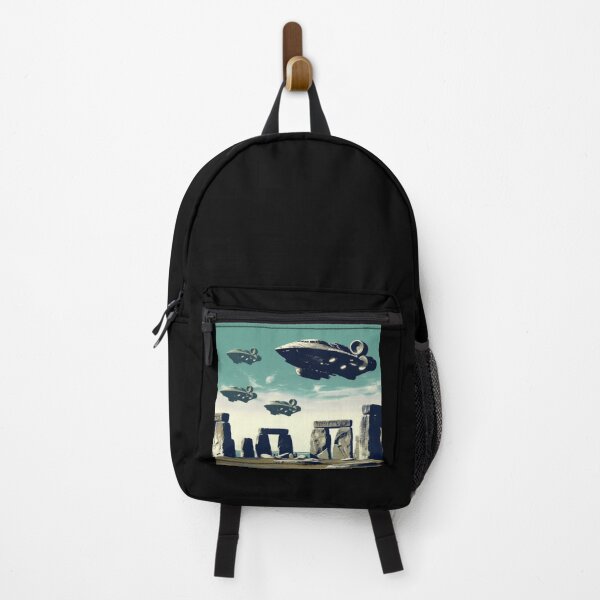 Item preview, spaceships passing over the Stonehenge monuments designed and sold by Dogandesighn.