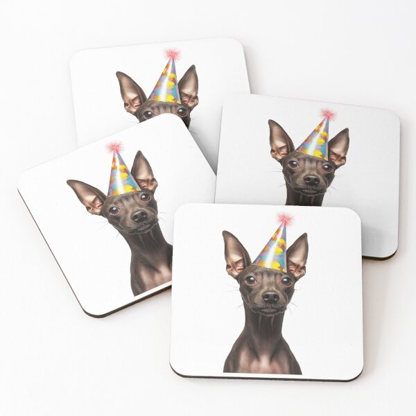 Item preview, Cute Xoloitzcuintli dog with Party Hat Birthday Celebration designed and sold by LazyOwlStore.