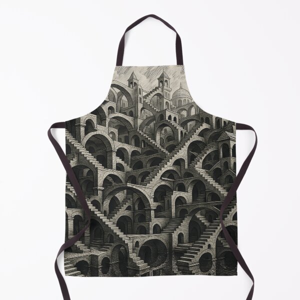 Item preview, Infinite Illusion City – Ultra Detailed M.C. Escher Style Optical Maze | Black & White Impossible Architecture Vector Art designed and sold by WAUZ.