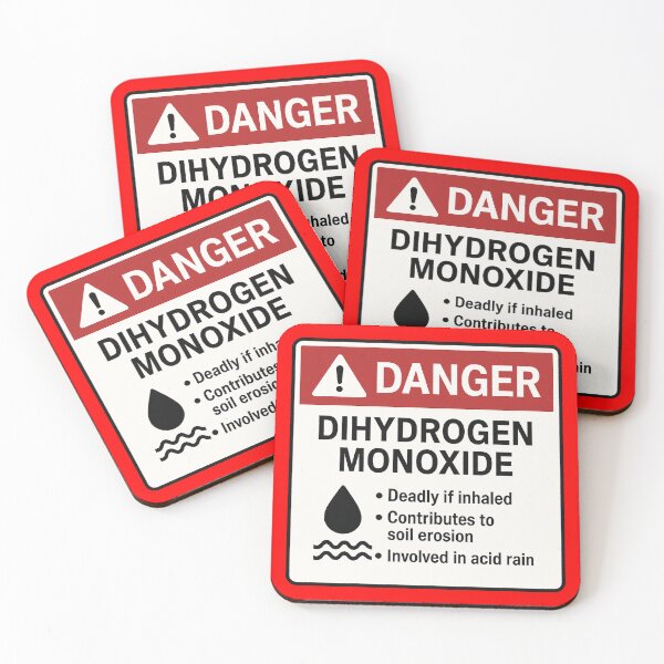 Item preview, Dihydrogen Monoxide: "Danger" Science Parody designed and sold by zzz888.