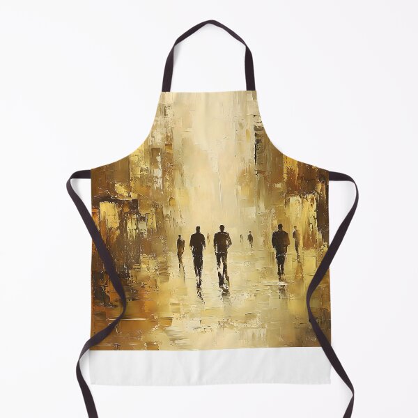 Item preview, Golden Foggy City Street – Abstract Impressionist Oil Painting of Urban Scene designed and sold by Blurbean.