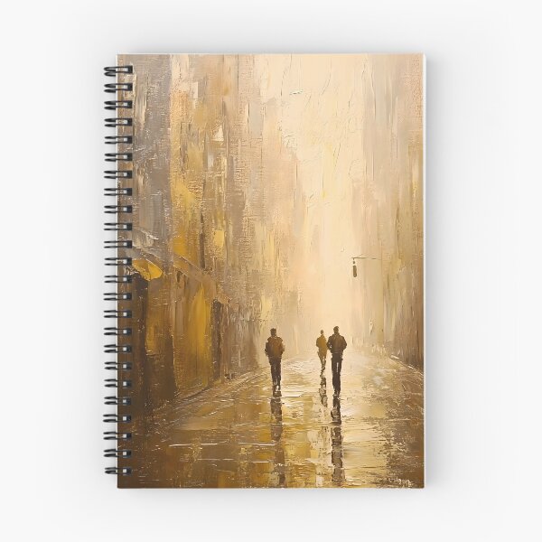 Item preview, Foggy Urban Street Scene – Impressionist Oil Painting of Figures in City designed and sold by Blurbean.