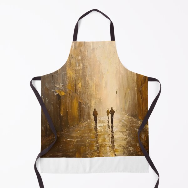 Item preview, Foggy Urban Street Scene – Impressionist Oil Painting of Figures in City designed and sold by Blurbean.
