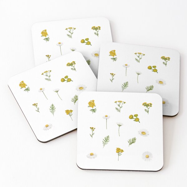 Item preview, Watercolor Tansy Flowers and Daisy Flowers  designed and sold by silviaol.