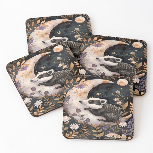 Item preview, Sleepy Badger - Crescent Moon Art designed and sold by PawPrintStyles.