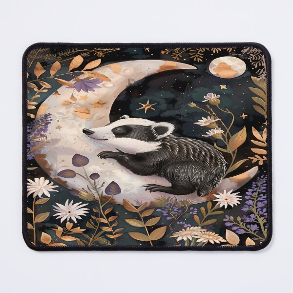 Item preview, Sleepy Badger - Crescent Moon Art designed and sold by PawPrintStyles.