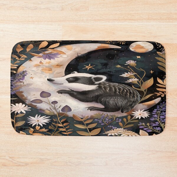 Item preview, Sleepy Badger - Crescent Moon Art designed and sold by PawPrintStyles.