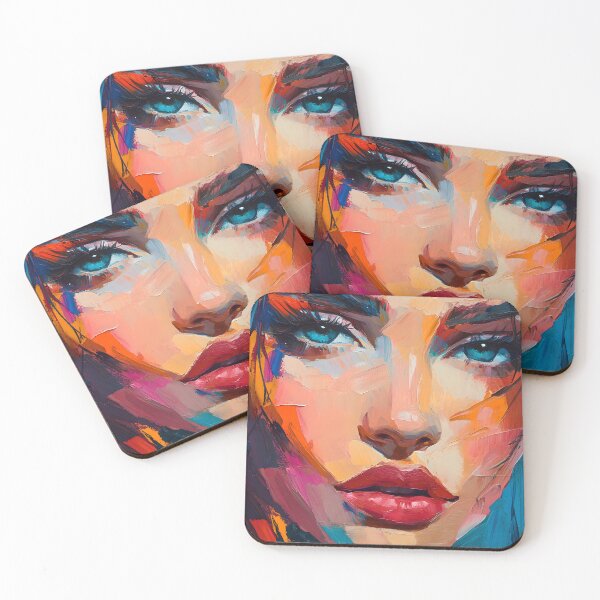 Item preview, Bold Abstract Female Portrait – Textured Expressionist Art with Dramatic Brushstrokes designed and sold by Blurbean.
