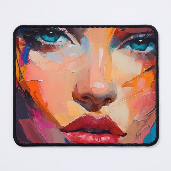 Item preview, Bold Abstract Female Portrait – Textured Expressionist Art with Dramatic Brushstrokes designed and sold by Blurbean.