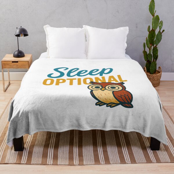 Item preview, Sleep Optional Owl Illustration - Funny Motivational Wall Art for Bedroom or Office designed and sold by Blurbean.
