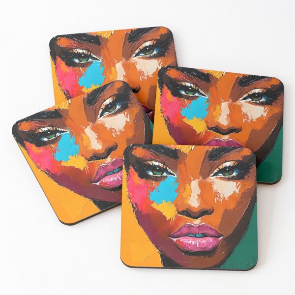 Item preview, Vibrant Abstract Woman Portrait – Colorful Textured Face Art designed and sold by Blurbean.