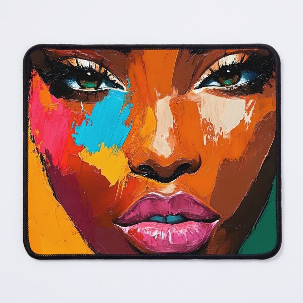 Item preview, Vibrant Abstract Woman Portrait – Colorful Textured Face Art designed and sold by Blurbean.