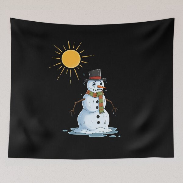 Item preview, Melting Snowman Under Summer Sun – Funny Hot Weather Cartoon designed and sold by Unlimited-Style.