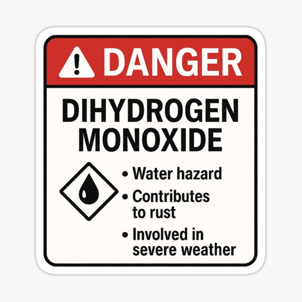 Artikel-Vorschau von Dihydrogenmonoxid: Die Wassergefahrenparodie, designt und verkauft von zzz888.