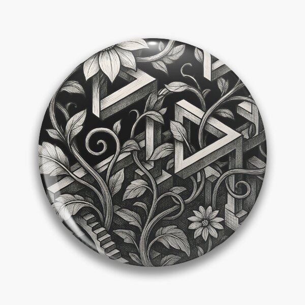 Item preview, Infinity Bloom – Surreal Geometric Garden in M.C. Escher Style | Botanical Optical Illusion Vector Art designed and sold by WAUZ.
