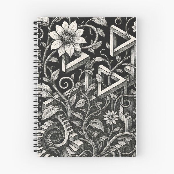 Item preview, Infinity Bloom – Surreal Geometric Garden in M.C. Escher Style | Botanical Optical Illusion Vector Art designed and sold by WAUZ.