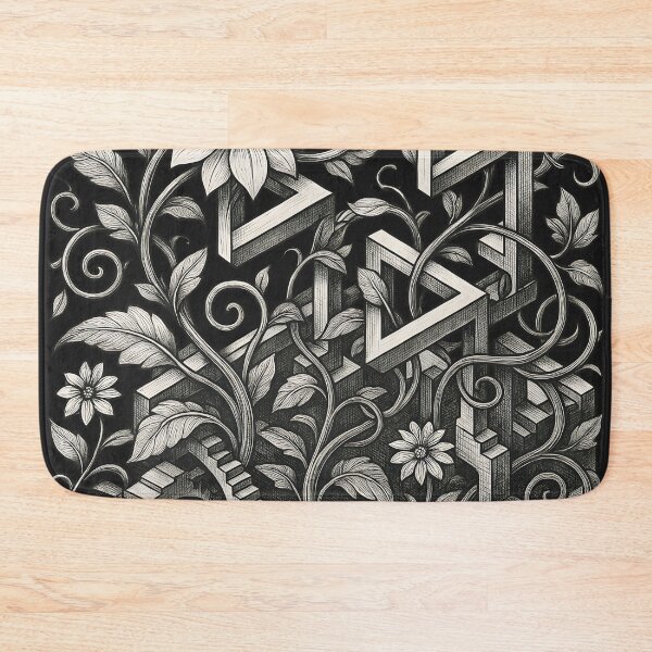 Item preview, Infinity Bloom – Surreal Geometric Garden in M.C. Escher Style | Botanical Optical Illusion Vector Art designed and sold by WAUZ.