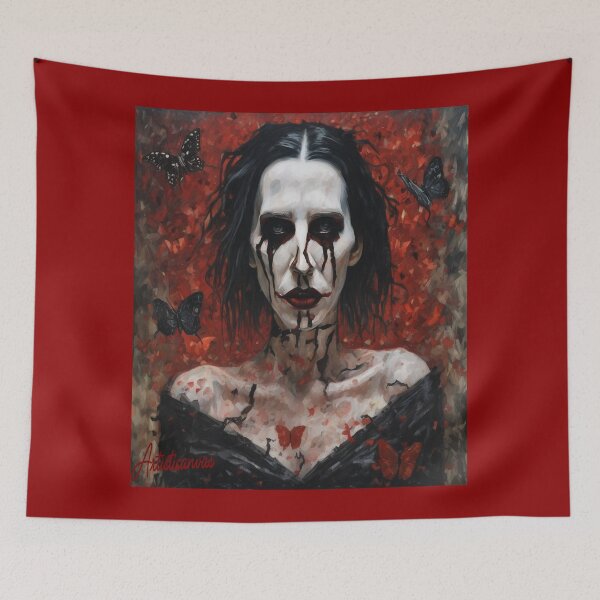 Item preview, "Elegant Nightmare: Marilyn Manson in a Theatrical Inferno" designed and sold by Artisticanvas.