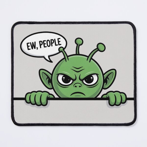 Item preview, a green alien with an annoyed expression - eww, people designed and sold by 123ks.