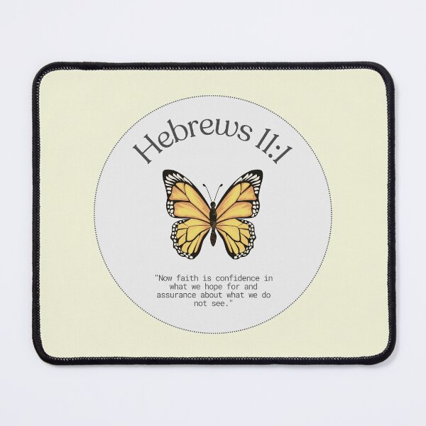 Item preview, Hebrews 11:1 Yellow Butterfly Bible Verse designed and sold by bywellversed.