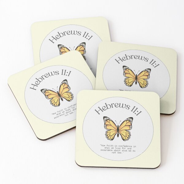 Item preview, Hebrews 11:1 Yellow Butterfly Bible Verse designed and sold by bywellversed.