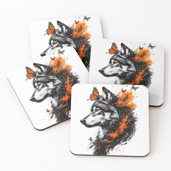 Item preview, brush stroke wolf designed and sold by aliraweb.