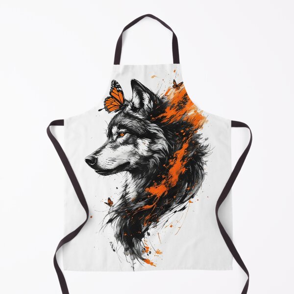 Item preview, brush stroke wolf designed and sold by aliraweb.
