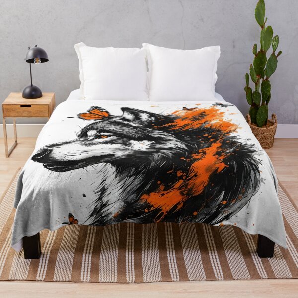 Item preview, brush stroke wolf designed and sold by aliraweb.