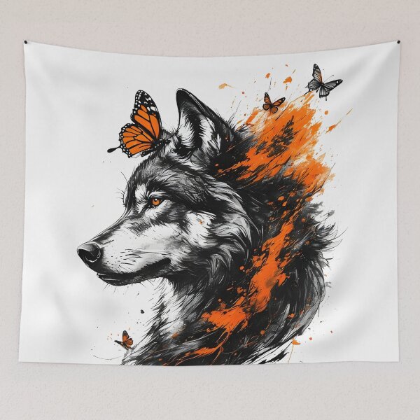 Item preview, brush stroke wolf designed and sold by aliraweb.