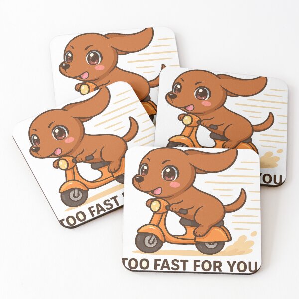 Item preview, Too Fast For You - Cute Kawaii Dog on Scooter designed and sold by Asbiell.
