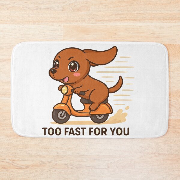 Item preview, Too Fast For You - Cute Kawaii Dog on Scooter designed and sold by Asbiell.