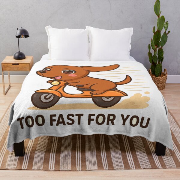 Item preview, Too Fast For You - Cute Kawaii Dog on Scooter designed and sold by Asbiell.