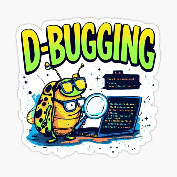 Item preview, D-Bugging - Funny Programmer Bug Cartoon Art designed and sold by Modern-Mojo.
