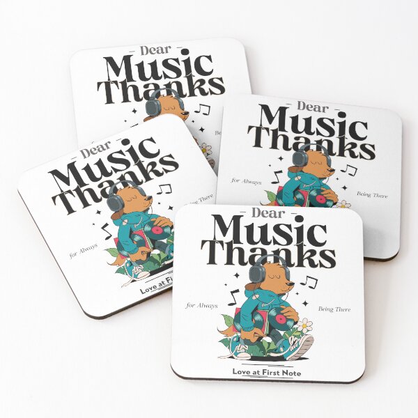 Item preview, Dear Music Thanks for Always Being There Chill Dog Listening to Vinyl and Walking with Headphones designed and sold by The Sun Brings Light.