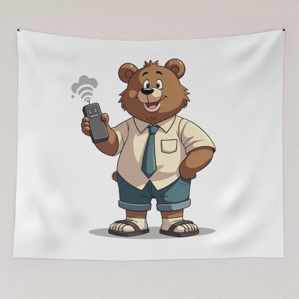 Item preview, Cartoon Bear in Dad Attire – Bear Dad' Illustration for Fathers designed and sold by ebocraft.
