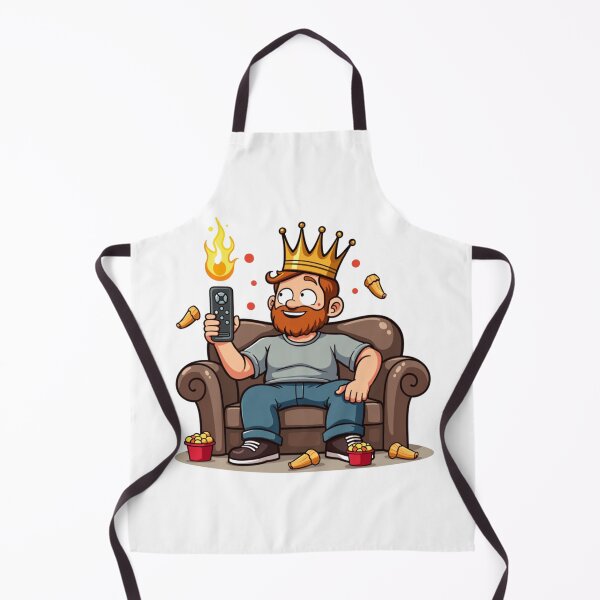Item preview, Cartoon Dad King on Couch Holding Remote Scepter Funny Lazy Dad Art designed and sold by ebocraft.