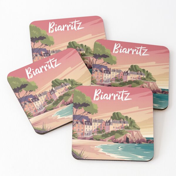 Item preview, Biarritz beach poster designed and sold by PosterDuCoin.