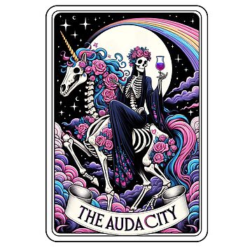 Artwork thumbnail, The Audacity Tarot Style Skeleton Unicorn  by Foxelle Lifestyle