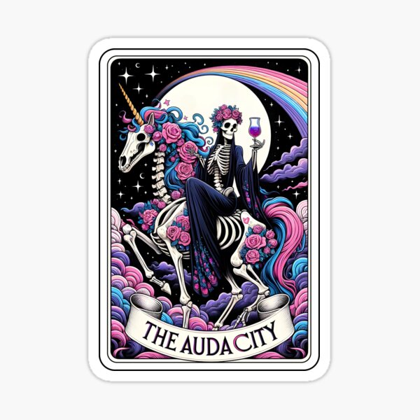 The Audacity Tarot Style Skeleton Unicorn Sticker