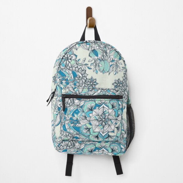 Item preview, Floral Diamond Doodle in Teal and Turquoise designed and sold by micklyn.