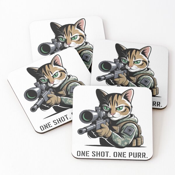 Item preview, Sniper Cat – One Shot One Purr Funny Gamer Design designed and sold by EpicMediaShop.